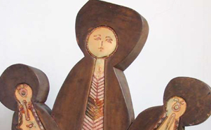 Csald, zomncozott vrsrz, fa, m.: 79 cm, 1979