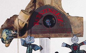 Csaldi bbsznhz, zomncozott vrsrz, fa, ko, 112 cm, 1988