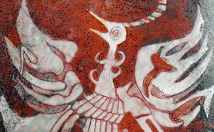 Tuzmadr szletse, zomncozott vrsrz, fa, 7050 cm, 2004